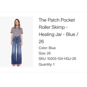 MOTHER Denim Patch Pocket Roller Skimp Jeans - Healing Jar Blue Sz 26